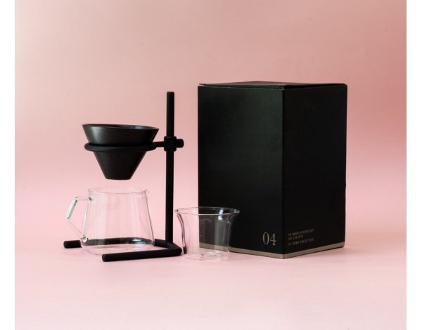 BREWER SLOW COFFEE STYLE STAND SET 2 CUPS - BLACK, KINTO