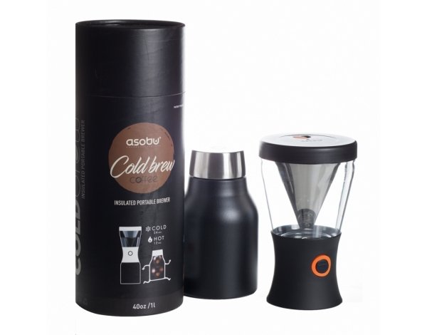 Asobu - Cold Brew Insulated Portable Brewer - Stainless Steel Black -  Coffeedesk